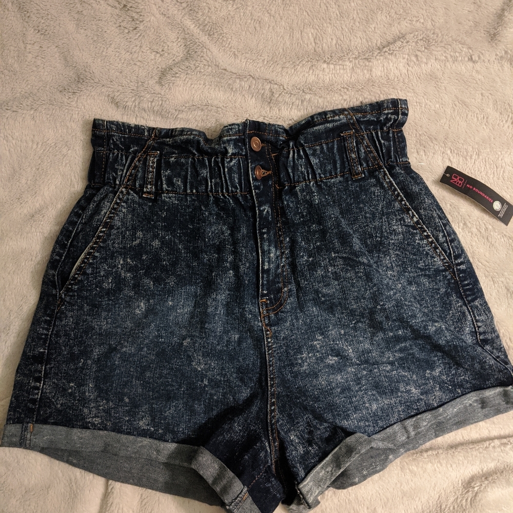 No Boundaries High Rise Paper Bag Shorts